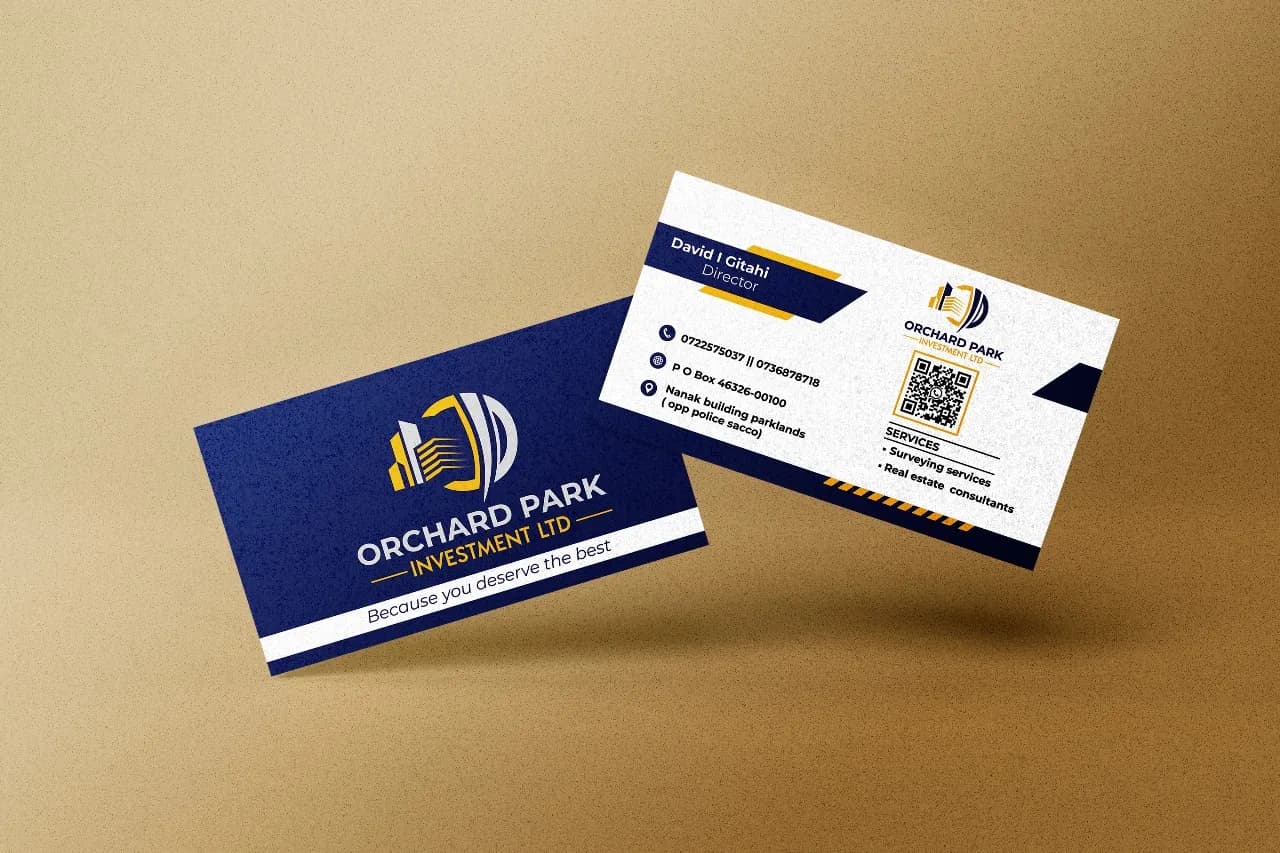 Orchard Park Investment navy business cards