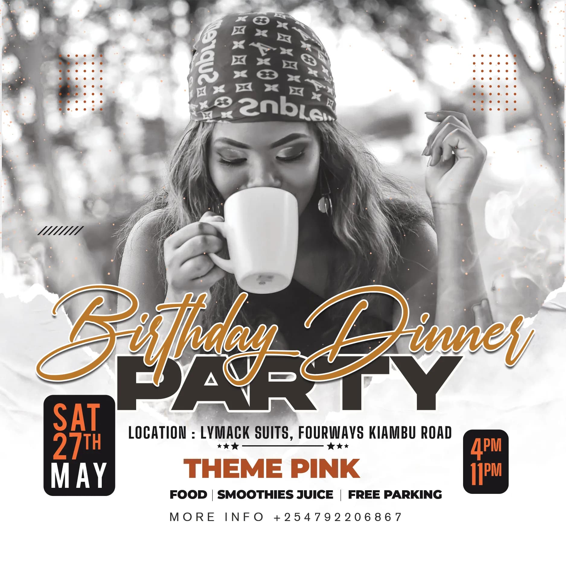 Birthday dinner party event poster