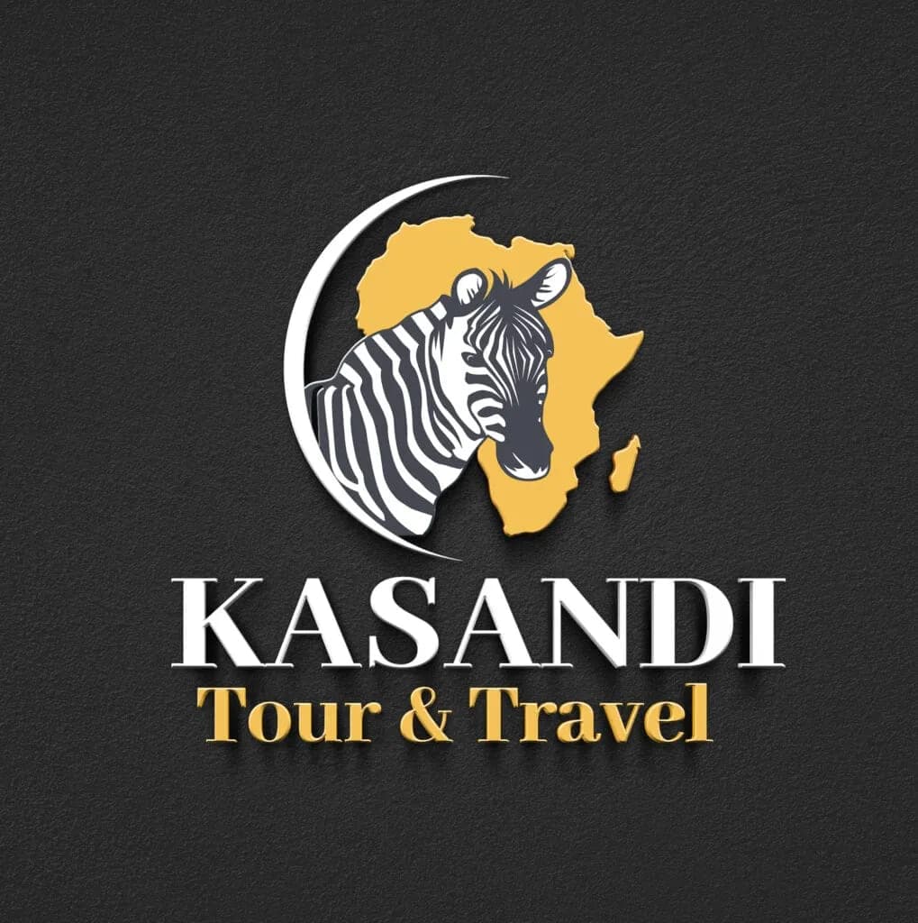 Kasandi Tour and Travel logo with a zebra and a map of Africa