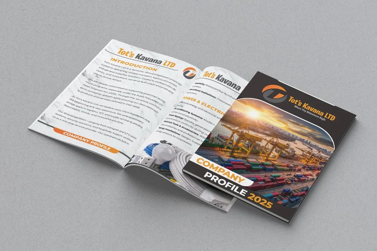 Tot's Kavana company profile 2025, cover and introduction spread