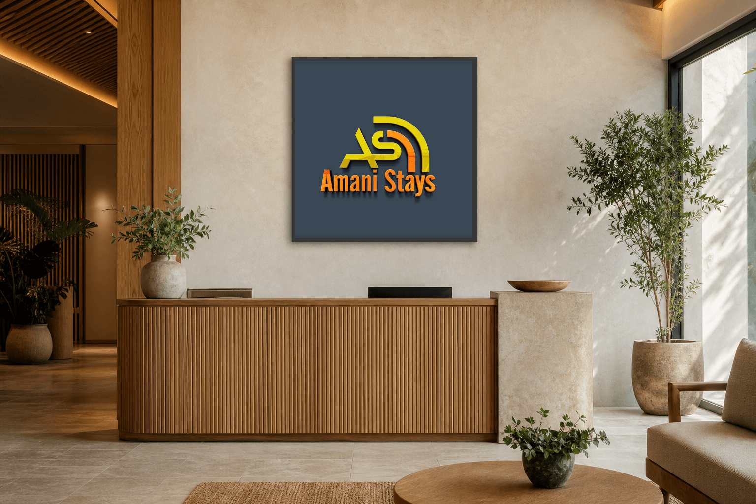 Boutique reception signage