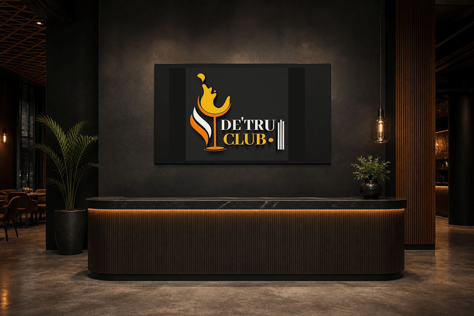 Club reception signage