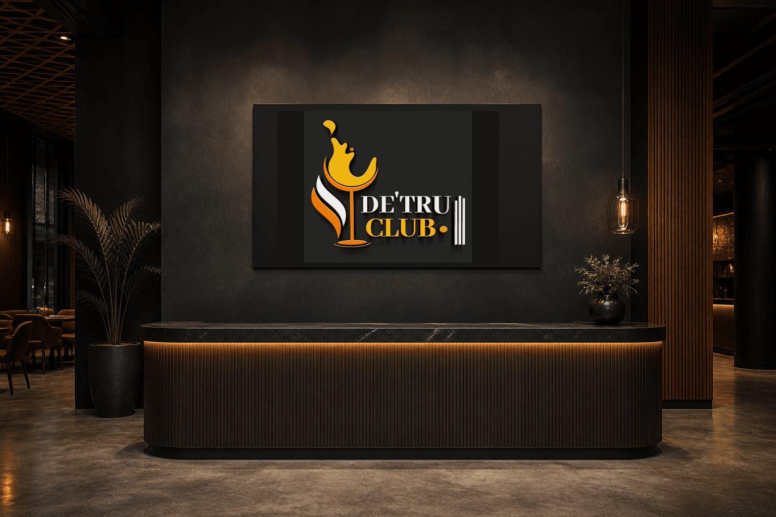 DE'TRU CLUB | Bar and Grill Logo Design
