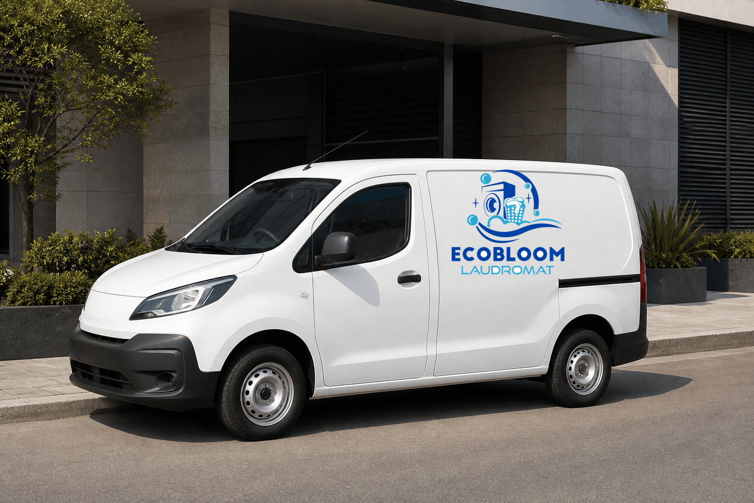 Laundry pickup and delivery van