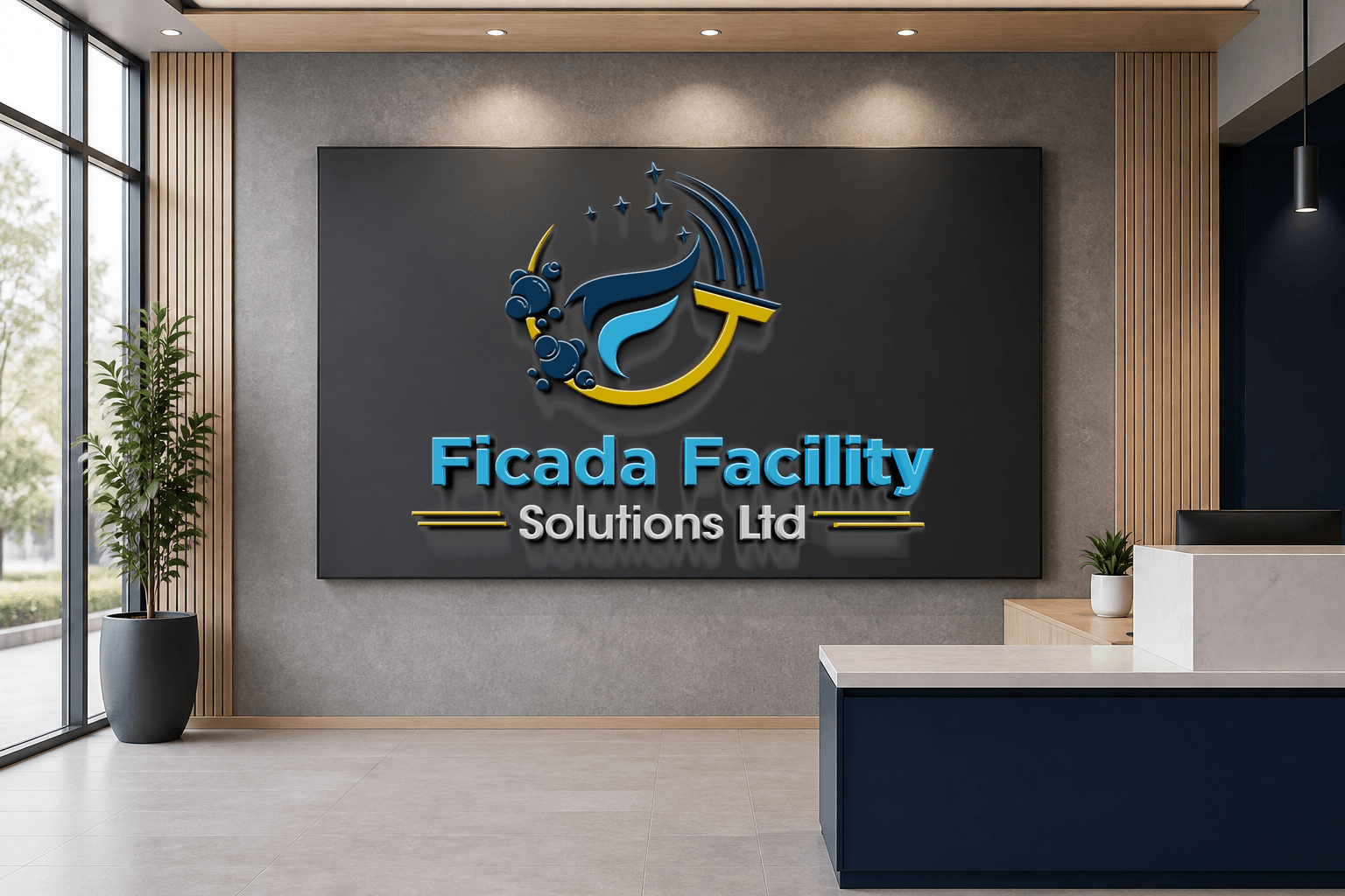Facility services reception signage