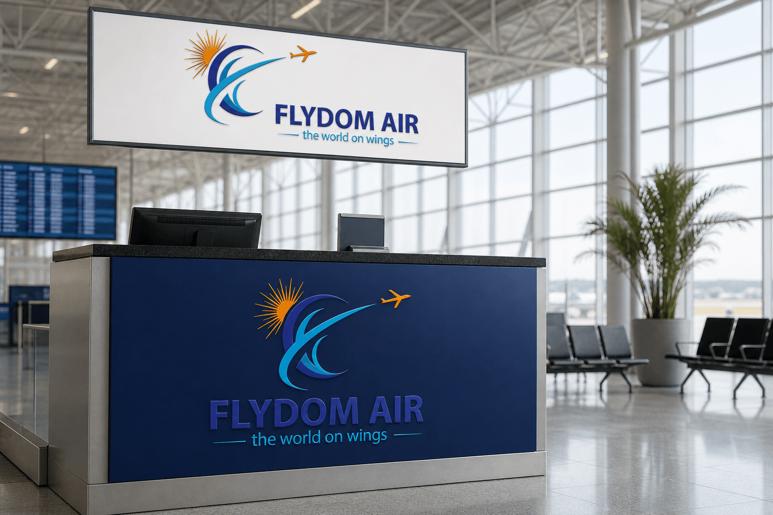 Airport check-in signage