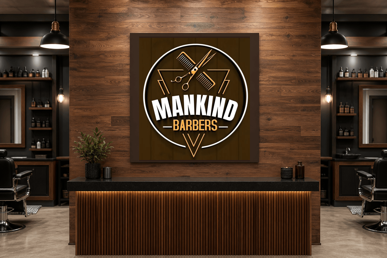 Barbershop reception signage