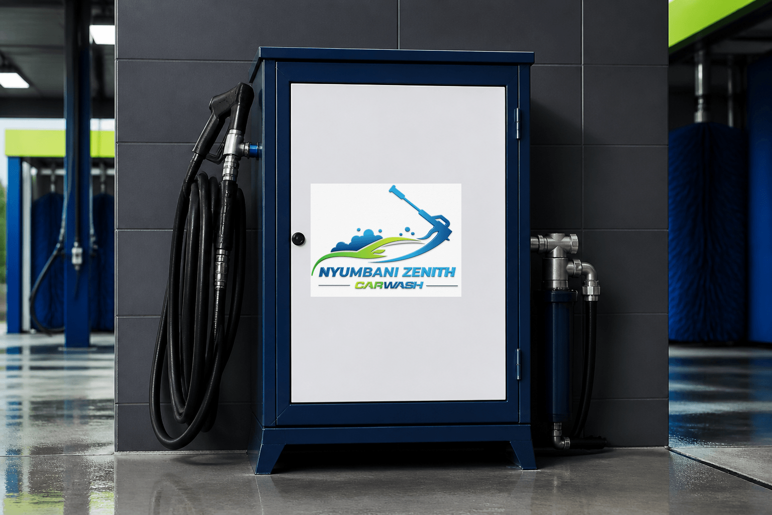 Pressure washer equipment cabinet
