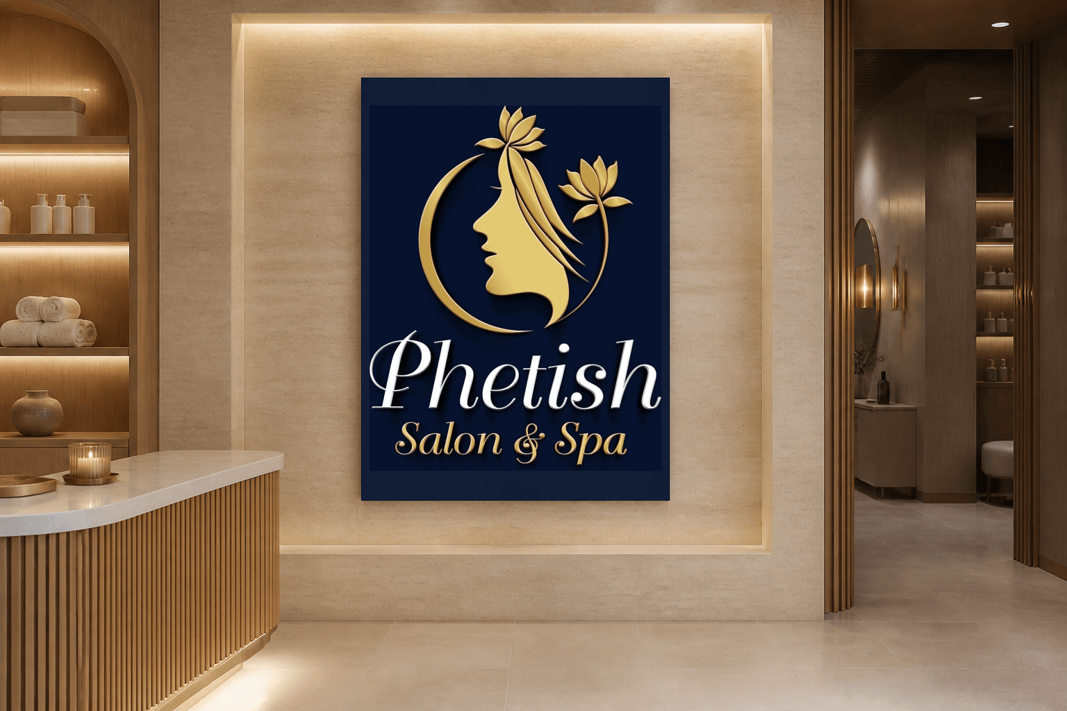 Salon and spa reception signage