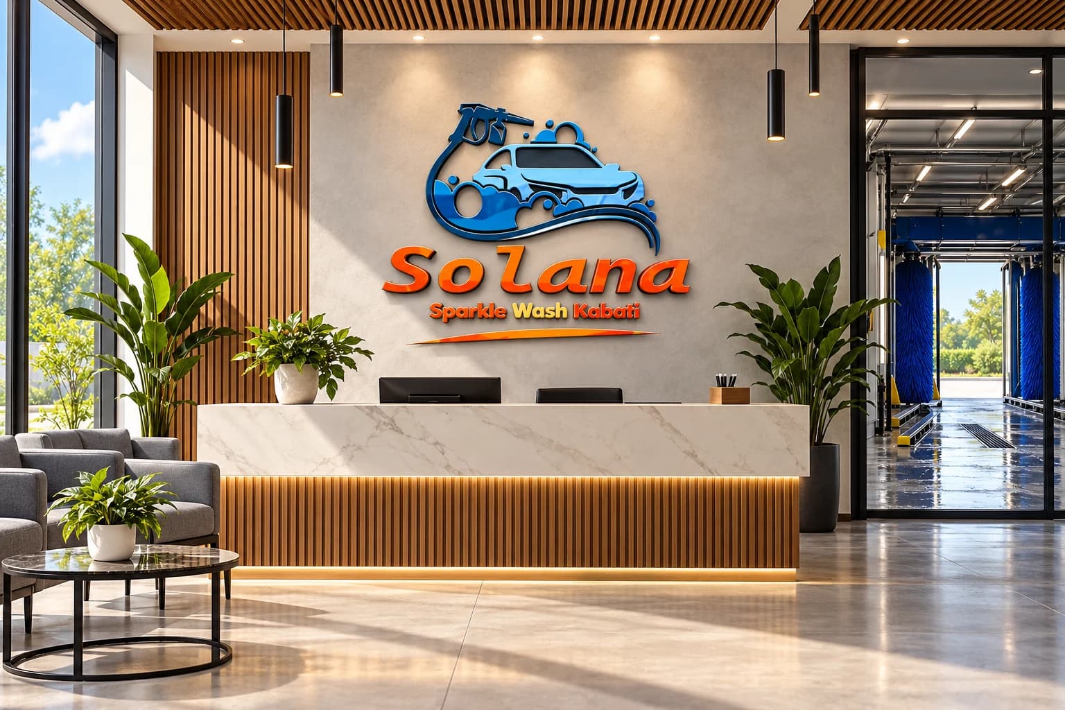 Solana Sparkle Wash Kabati | Car Wash Logo Design Kenya