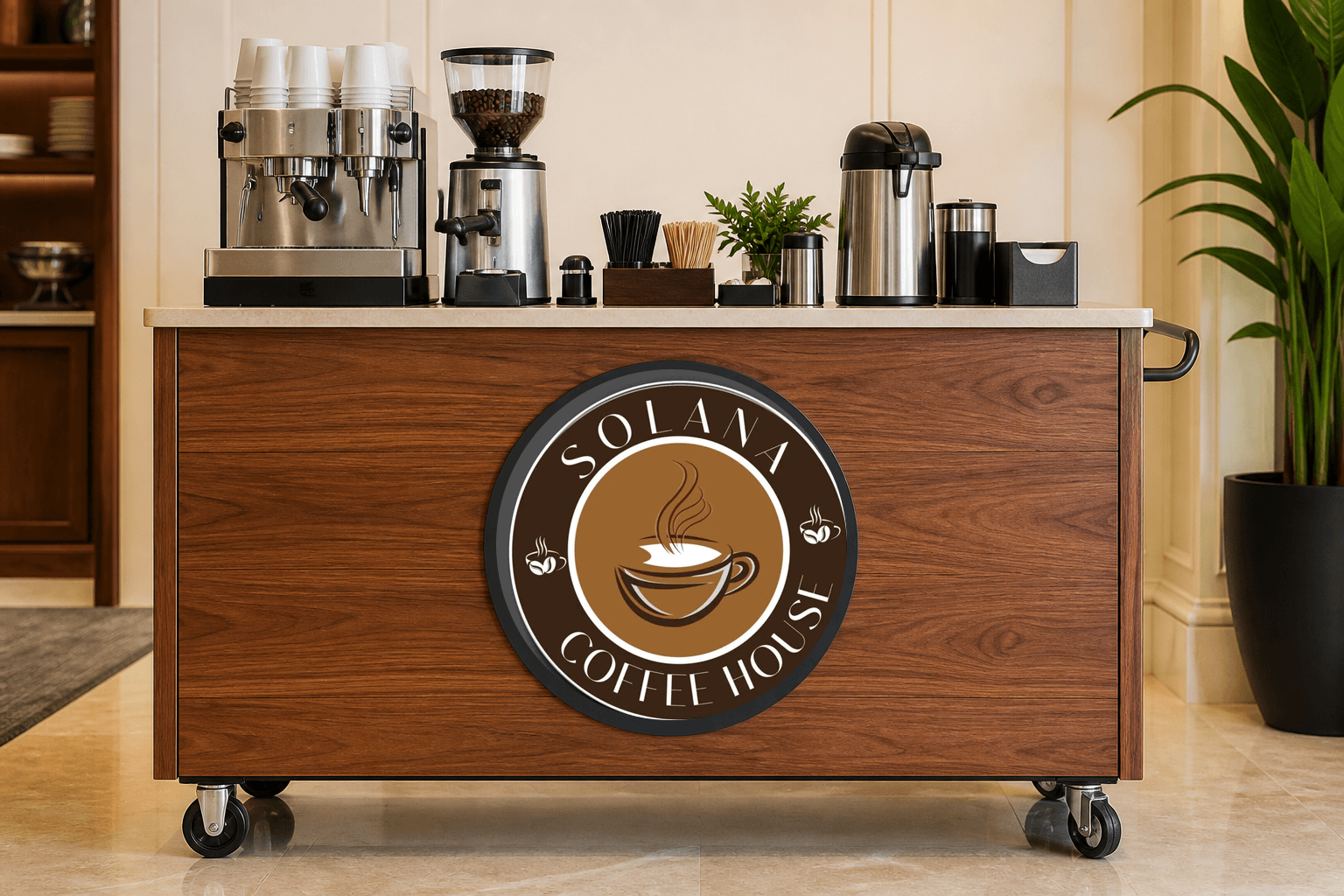 Mobile coffee service cart