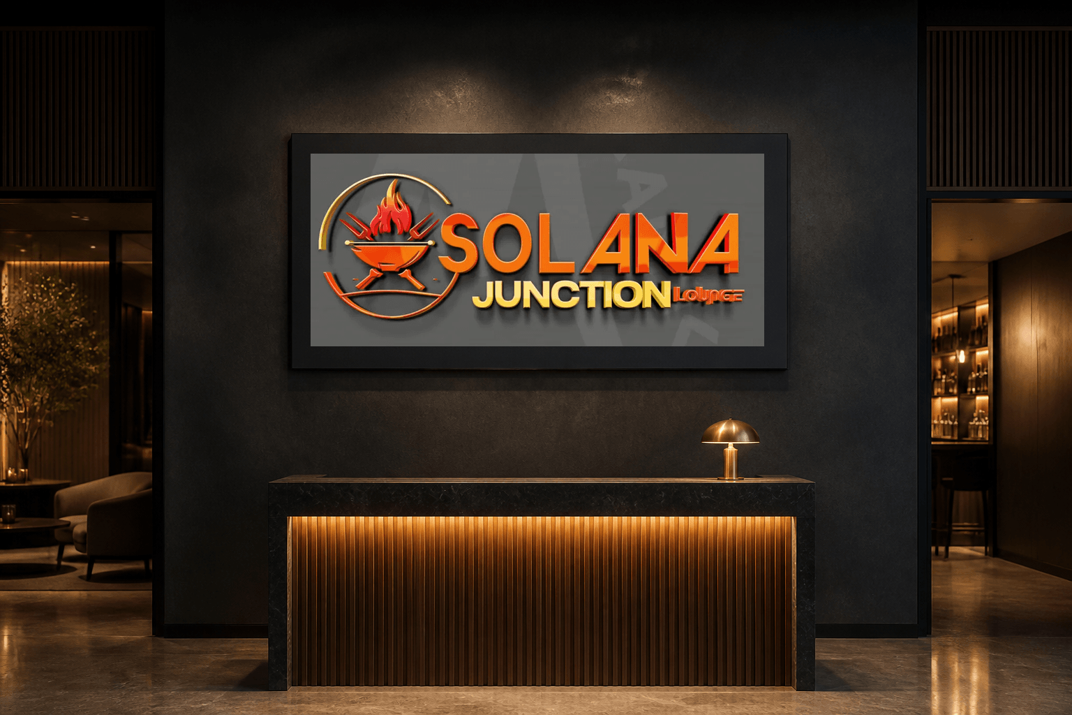 Lounge reception signage