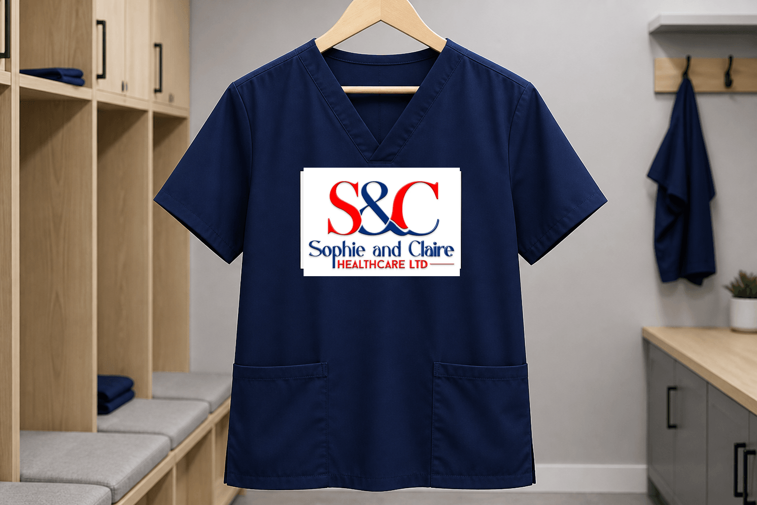 Healthcare team scrub top