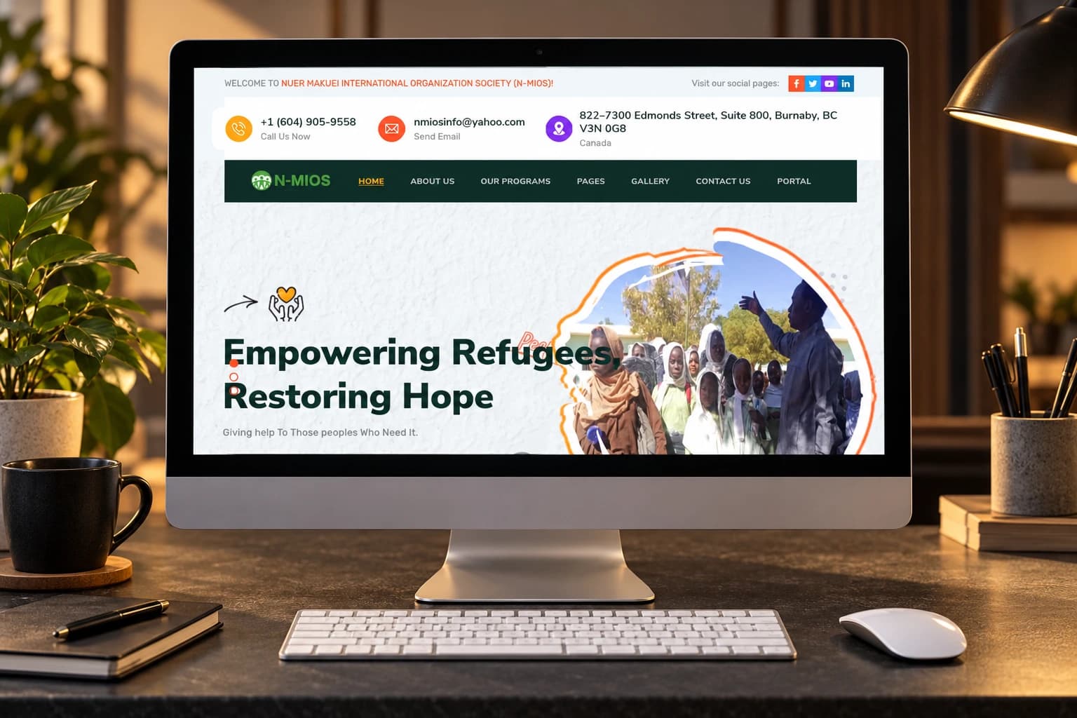 Nuer Makuei International Organization Society (N-MIOS) website project presentation