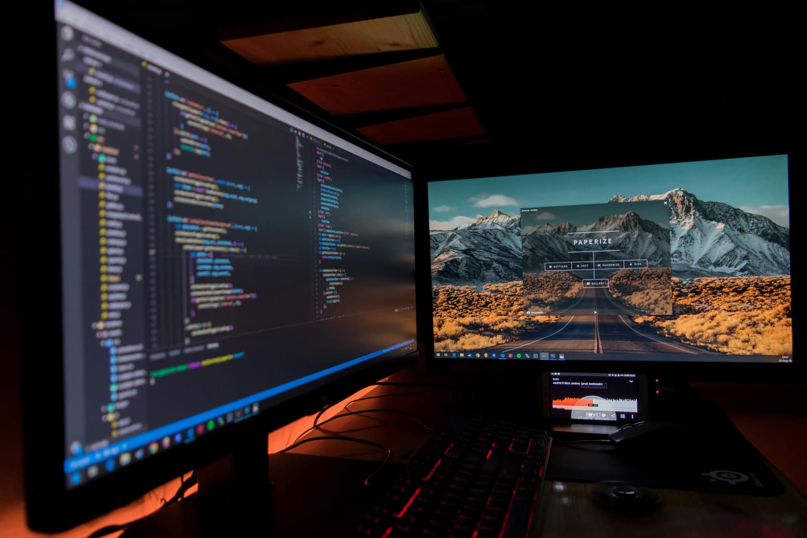 Application code open on a developer's screen during a build